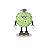 melon fruit cartoon couple with shy pose vector