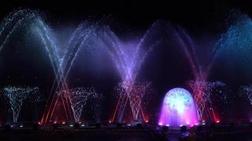 Magic of water light fountain at Dok Krai Reservoir Rayong Thailand. video