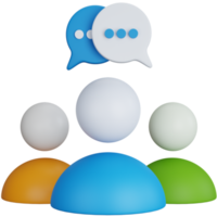 3D Illustration Group Users With Bubble Chat png