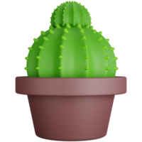 3d le rendu deux rond cactus isolé png