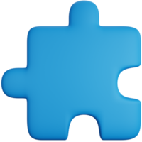 3D illustration Icon Blue Puzzle Piece png
