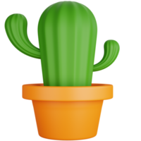 3D Rendering Cactus Tree with Pot Isolated png