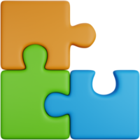 3D Icon Illustration of a Puzzle With One Piece Missing png