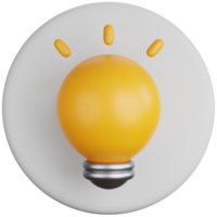 3D Illustration Icon Bulb Idea png