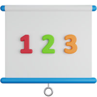 3D Icon Illustration Presentation Board With Numbers png