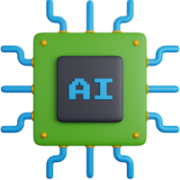 3D Illustration Ai Chip Processor png