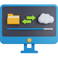 3D Icon Illustration Transfer Folders To Cloud png