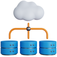 3d ilustración nube base de datos png