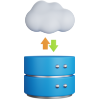 3d icono ilustración base de datos transferir nube png