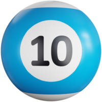 3D Icon Illustration Billiard Ball With Number Ten png