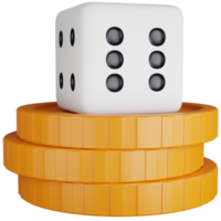 3D Icon Illustration Dice On A Coin png