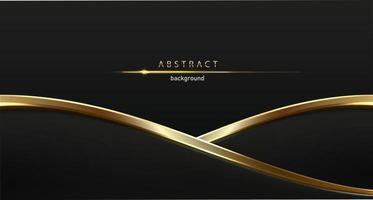 Horizontal vector abstract horizontal template. Luxury black background with gold lines.