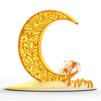 3d Ramadan Ornament mit Laterne und Moschee png