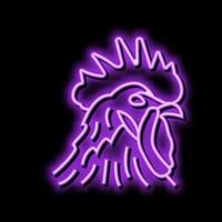 rooster animal zoo neon glow icon illustration vector