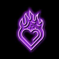 passion fire neon glow icon illustration vector