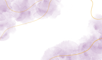 abstrakt ljus, lila, violett pastell vattenfärg måla färga bakgrund med guld linje png