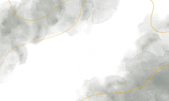 abstrakt mörk grå pastell vattenfärg måla färga bakgrund med guld linje png