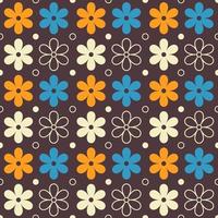 Mid century modern seamless pattern. Retro flowers background for bedding, tablecloth, oilcloth or other textile design in retro style vector