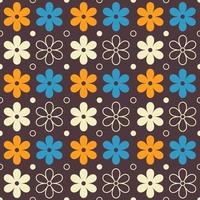 Mid century modern seamless pattern. Retro flowers background for bedding, tablecloth, oilcloth or other textile design in retro style vector