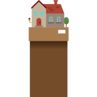 house model on stand job objects equipment. png