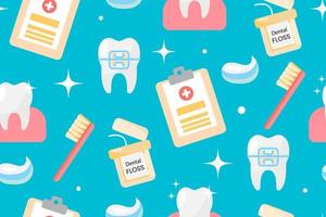 Seamless Pattern, concept of health and Dental care. For your design of packaging, wallpaper, paper, fabric, wrapper. Vector illustration.