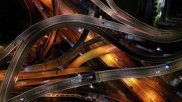 Drone shot rotating view the car move at highway interchange at Damansara video