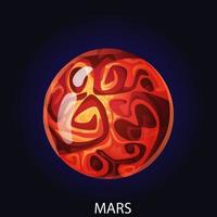Planet Mars cartoon vector illustration