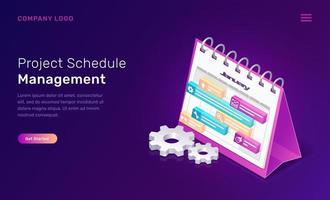 Project schedule management isometric concept vector