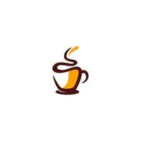 vector logo illustration graphic of drinking hot coffee cup perfect for cafe shop or coffee shop logo.