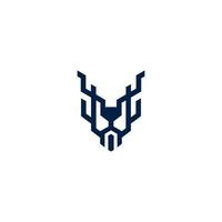 deer abstract line logo design. deer head logo vector