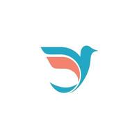 Bird and wings logo vector template. flying bird logo color.