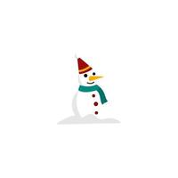 snowman logo. christmas doll. vector