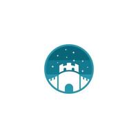 Castle tower logo design icon vector gradient