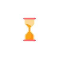 A hourglass with a red bottom and a yellow bottom. vector