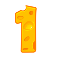 Käse Nummer 1. einer Schriftart Kinder Nummer. Zahl 1 png