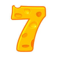 Cheese number 7. Seven font kids number. Figure 7 png