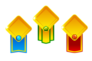 récompenses prime ui Icônes dans rhombe forme. niveau en haut icon.element pour mobile Jeu ou la toile applications. graphique 2d élément pour ui et gui. png