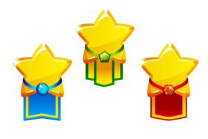 Golden star. Level up icon.Element for mobile game or web apps. Modern graphical 2D element for UI and GUI png