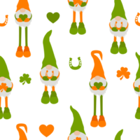 Seamless pattern with Patricks gnomes. St Patricks Gnome Fabric, Wallpaper and Home Decor png