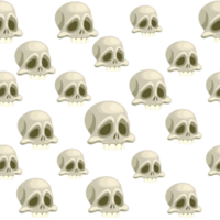 Seamless pattern with Human skull, head of skeleton. Symbol of death or dangerous. Element for halloween holiday png