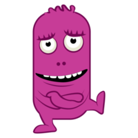 tecknad serie rosa monster. halloween illustration av monster. bebis klistermärke png