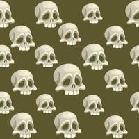 Seamless pattern with Human skull, head of skeleton. Symbol of death or dangerous. Element for halloween holiday vector