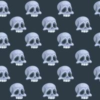 Seamless pattern with Human skull, head of skeleton. Symbol of death or dangerous. Design element for halloween holiday vector