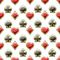 Set of playing card suits isolated on white background, Heart, spade, club and diamond vector