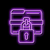 lock folder neon glow icon illustration vector