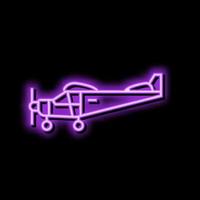 triciclo engranaje avión aeronave neón resplandor icono ilustración vector