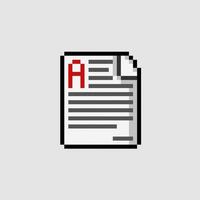 document paper in pixel art style vector