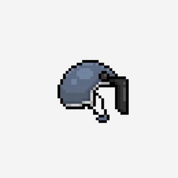 grey helmet with face shield in pixel art style vector