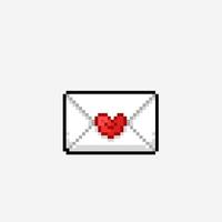 love letter in pixel art style vector