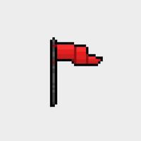 red flag in pixel art style vector